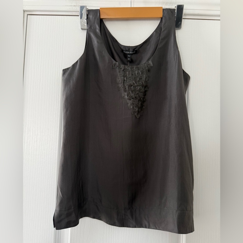 Eileen Fisher 100% Silk Habutai with Floating Squares